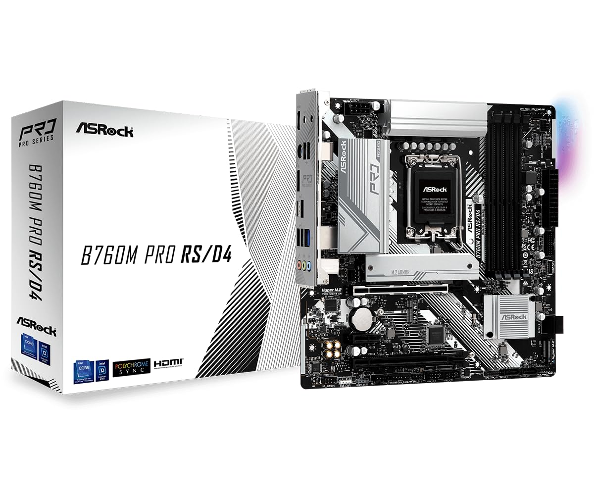 ASRock B760M Pro Intel 12th and 13th Gen CPUs B760 Micro ATX Motherboard Japanese Retailer RS/D4 Motherboard, (LGA1700), Chipset, DDR4, [Official
ASRock B760M Pro Intel 12th and 13th Gen CPUs B760 Micro ATX Motherboard Japanese Retailer RS/D4 Motherboard, (LGA1700), Chipset, DDR4, [Official