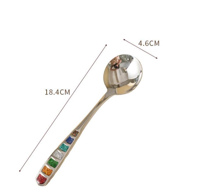Colorful Enamel 304 Stainless Steel Long Handle Spoon Western Dinner Soup Dessert Spoon Premium Round Head Table Spoon
Colorful Enamel 304 Stainless Steel Long Handle Spoon Western Dinner Soup Dessert Spoon Premium Round Head Table Spoon