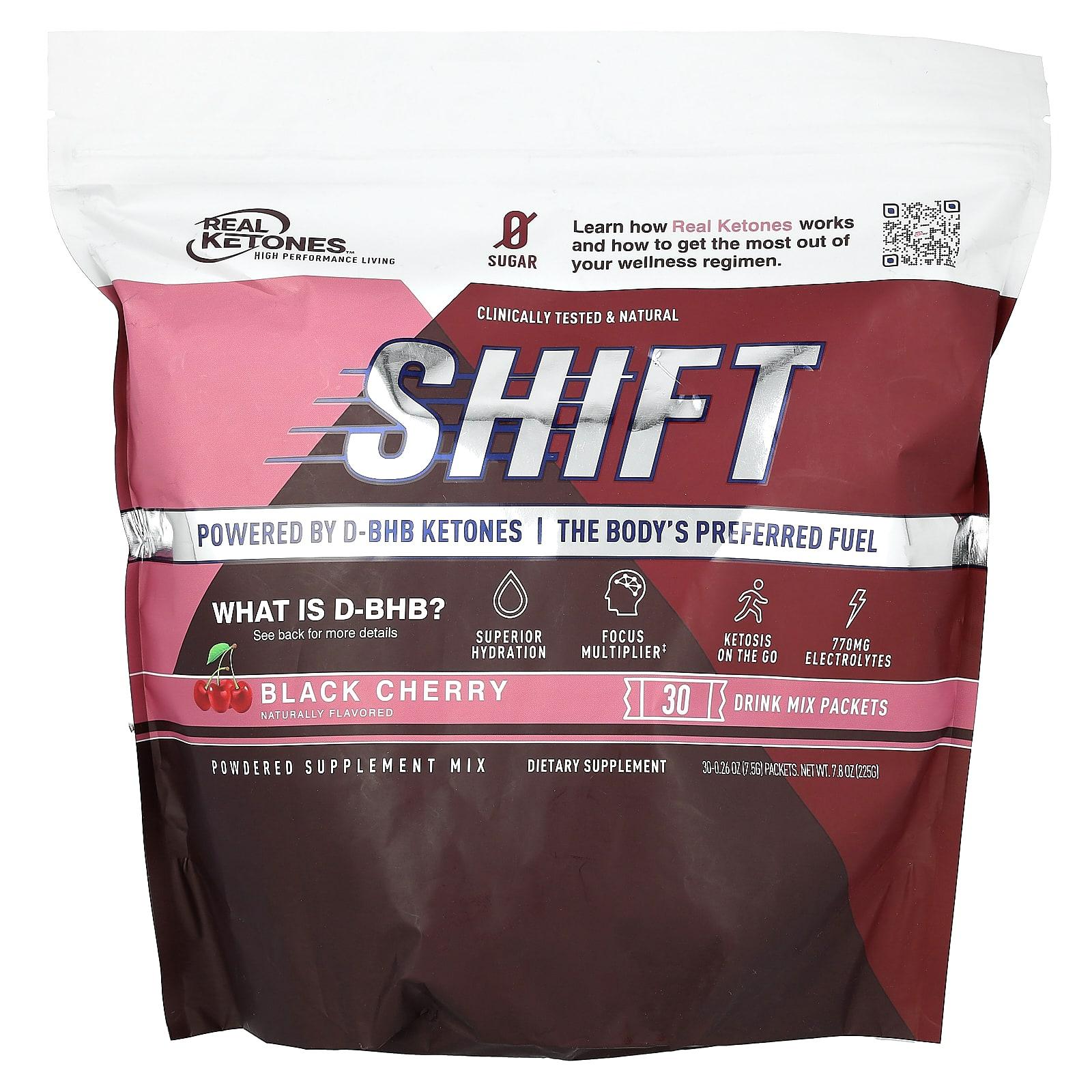 Real Ketones, Shift, Black Cherry, 30 packs of drink mix, 0.26 oz (7.5 g) each
Real Ketones, Shift, Black Cherry, 30 packs of drink mix, 0.26 oz (7.5 g) each