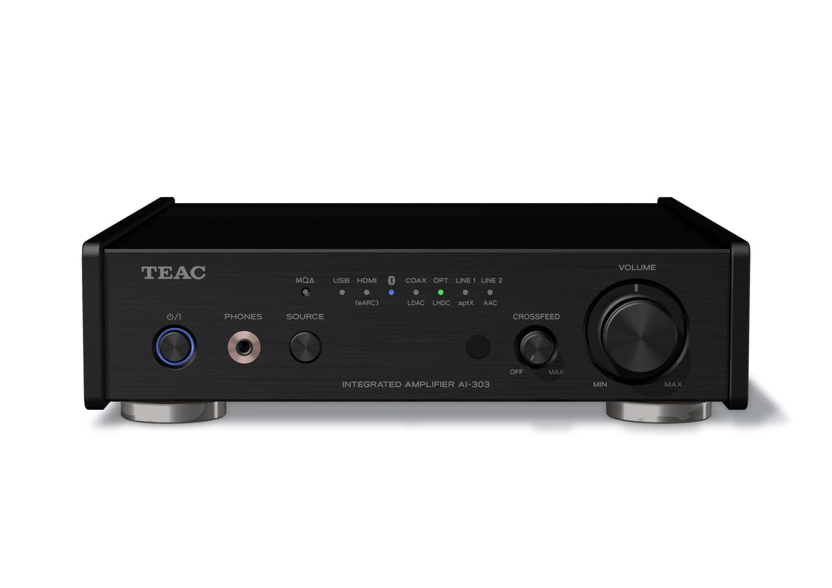 TEAC Black USB Integrated Amplifier Small Resolution AI-303-B DAC/Stereo Amplifier/Headphone Compact/Bluetooth/HDMI-CEC ARC/eARC/MQA/High
TEAC Black USB Integrated Amplifier Small Resolution AI-303-B DAC/Stereo Amplifier/Headphone Compact/Bluetooth/HDMI-CEC ARC/eARC/MQA/High