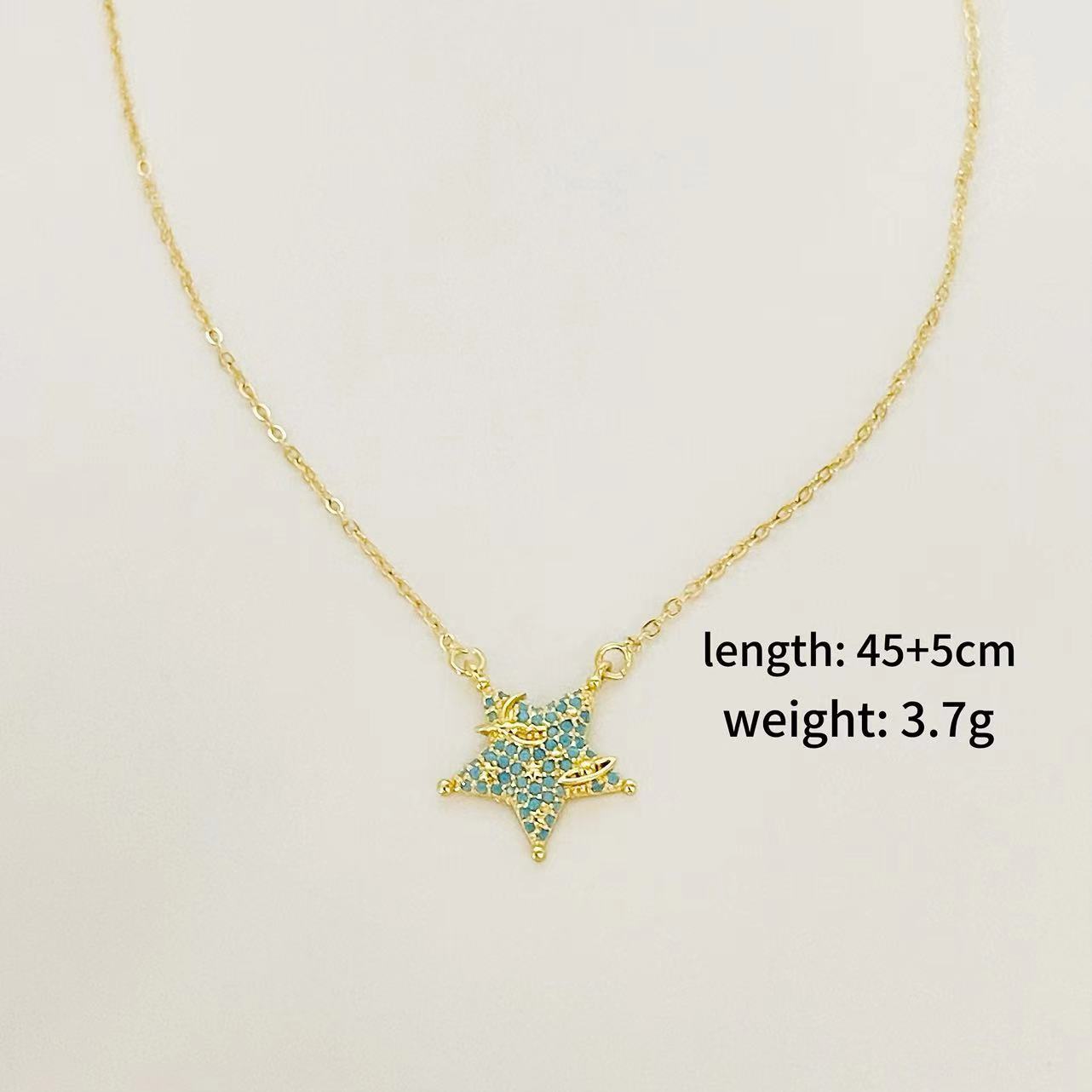 Pentagram Necklace Color Zircon Pentagram Necklace Holiday Style Necklace Female бірюзовий
Pentagram Necklace Color Zircon Pentagram Necklace Holiday Style Necklace Female бірюзовий