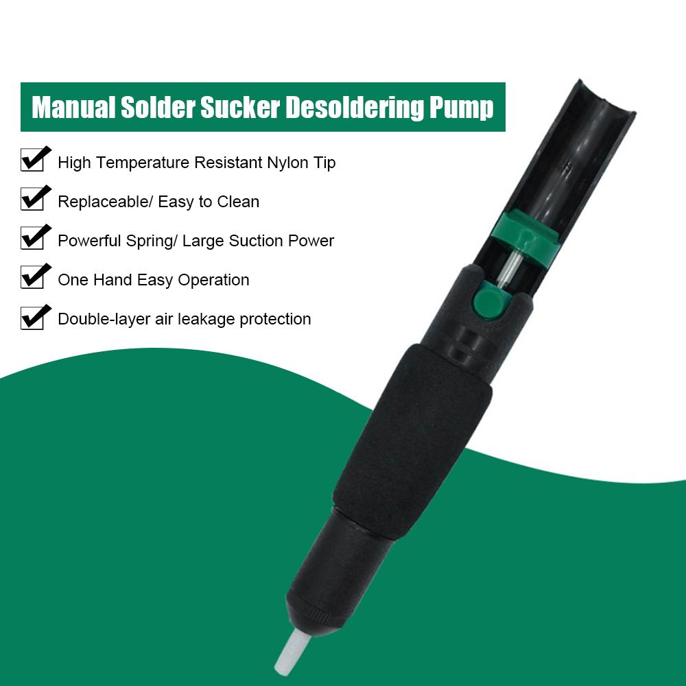 Desoldering Pump Manual Solder Sucker Desoldering Tool Solder Joint Removing Tool Electronic Components Soldering
Desoldering Pump Manual Solder Sucker Desoldering Tool Solder Joint Removing Tool Electronic Components Soldering