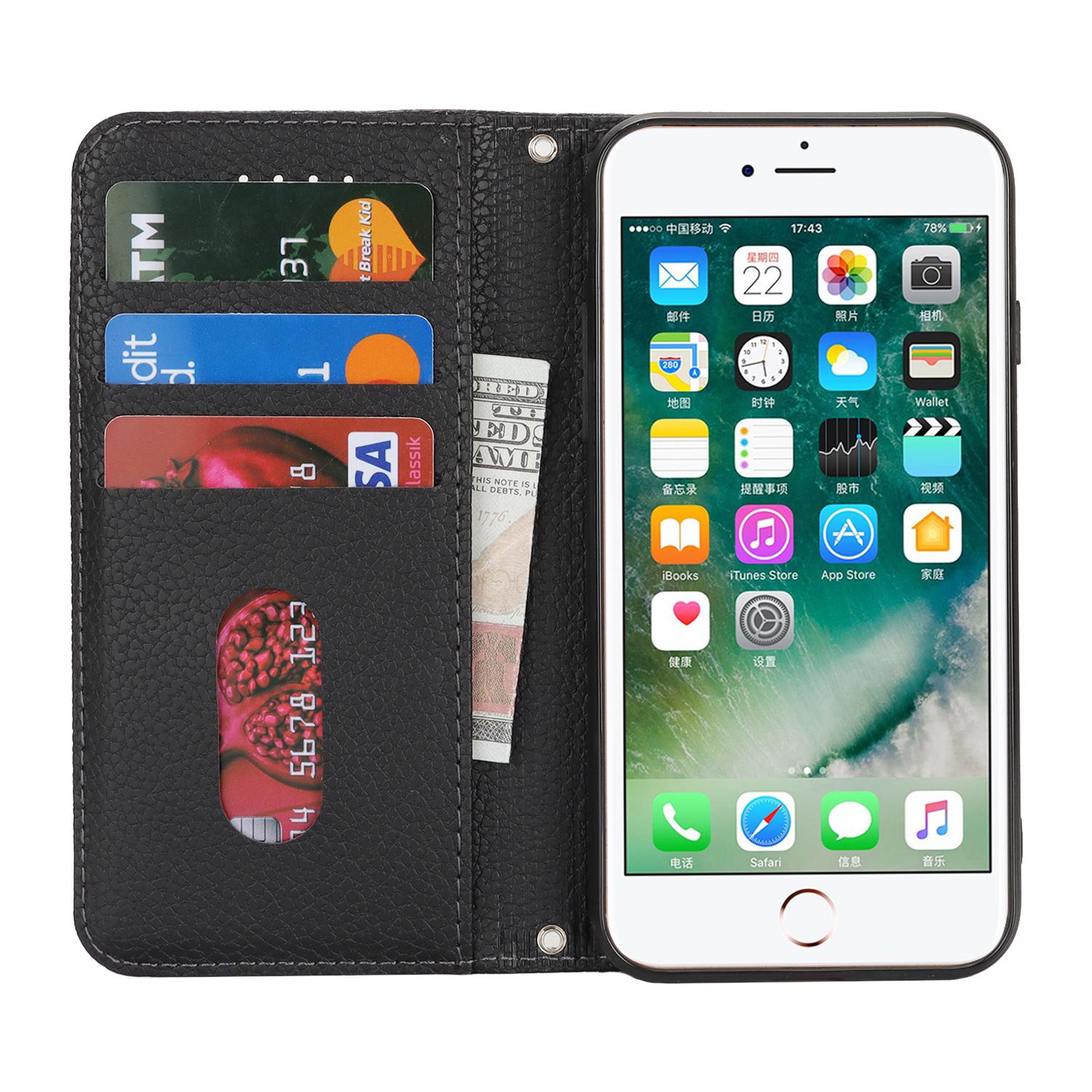 Stand Case for iPhone SE (2022)/(2020)/8/7 Litchi Texture Leather Flip Phone Cover with Strap/Wallet Mint Green
Stand Case for iPhone SE (2022)/(2020)/8/7 Litchi Texture Leather Flip Phone Cover with Strap/Wallet Mint Green