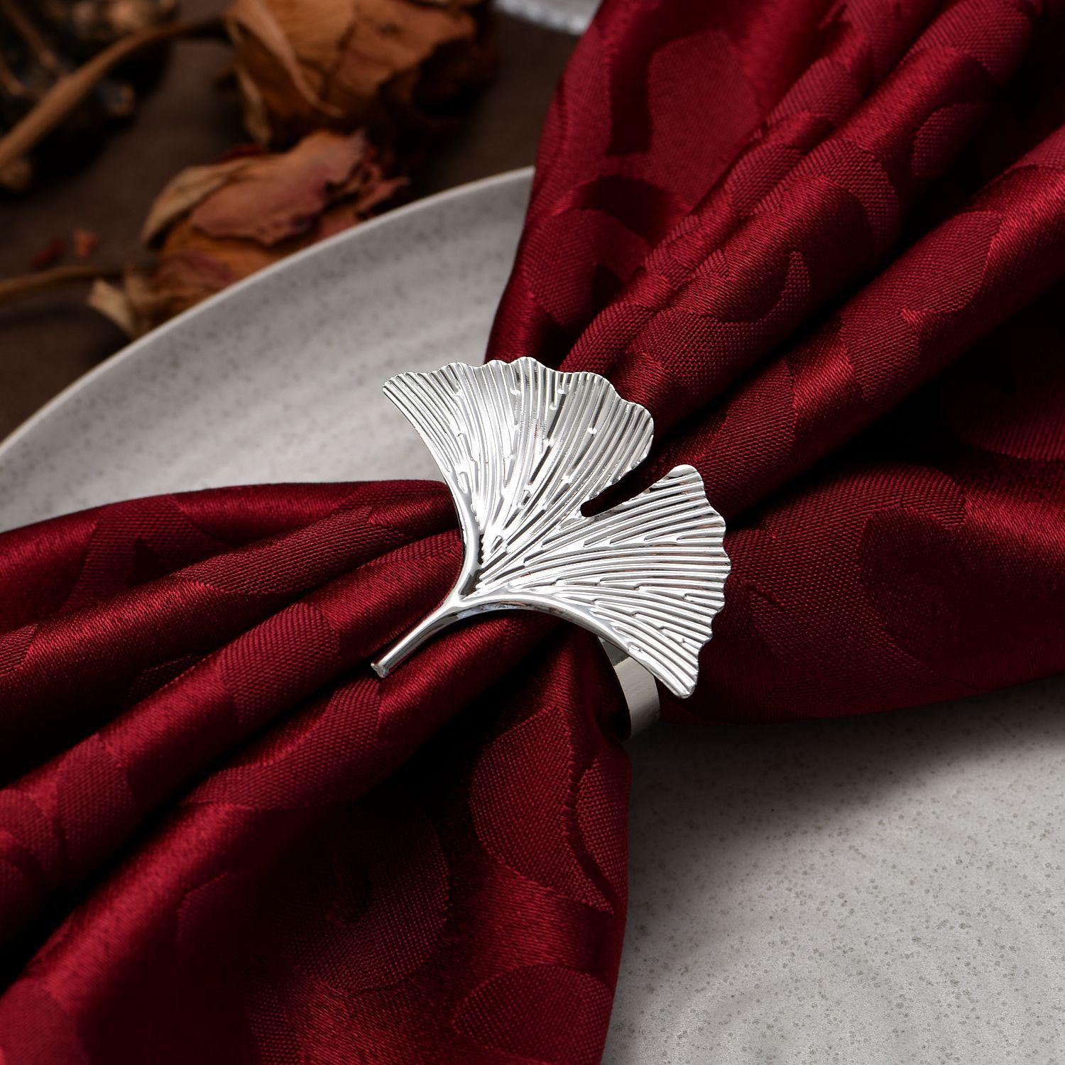 Elegant Gold & Silver Ginkgo Leaf Napkin Rings for Hotel Table Settings
Elegant Gold & Silver Ginkgo Leaf Napkin Rings for Hotel Table Settings