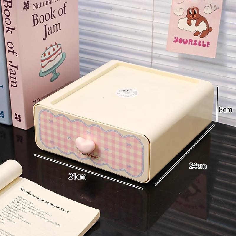 Kawaii Cream Stationery Storage Box Organizer Large Capacity Student Dormitory Sundries Cosmetic Drawer-style Storage Rack Stack
Kawaii Cream Stationery Storage Box Organizer Large Capacity Student Dormitory Sundries Cosmetic Drawer-style Storage Rack Stack
