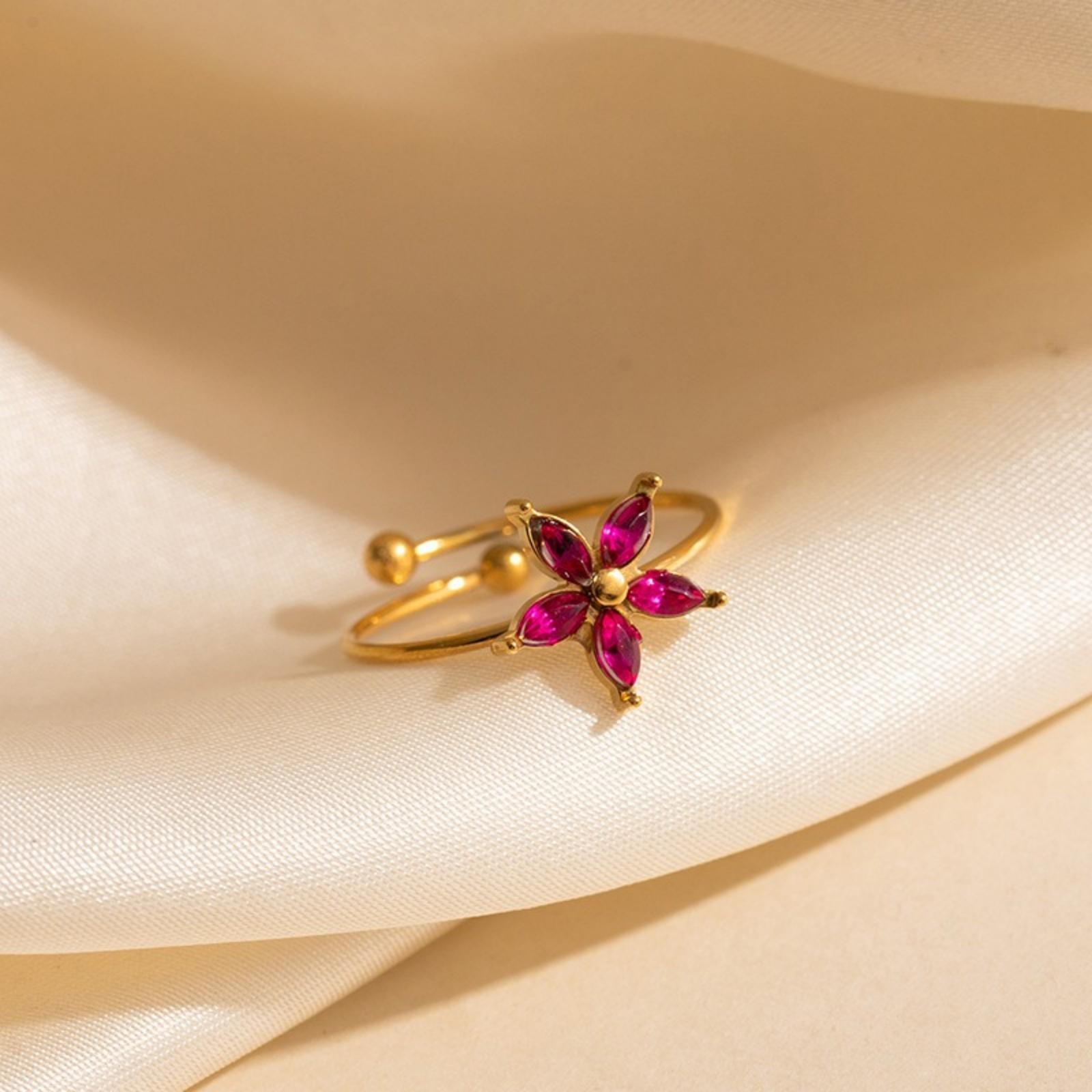 Doreen Box 1pc Exquisite 18k Gold Plated Stainless Steel & Cubic Zirconia Open Adjustable Flower Rings For Women Gift 19.6mm сливовий
Doreen Box 1pc Exquisite 18k Gold Plated Stainless Steel & Cubic Zirconia Open Adjustable Flower Rings For Women Gift 19.6mm сливовий