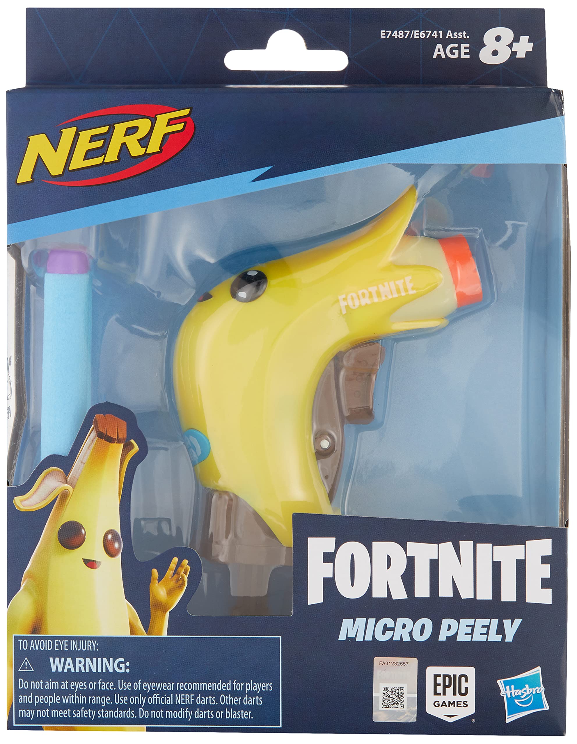 Hasbro Nerf Fortnite Peely Micro Shot Official Elite Darts Included Fortnite Original Product E7487
Hasbro Nerf Fortnite Peely Micro Shot Official Elite Darts Included Fortnite Original Product E7487