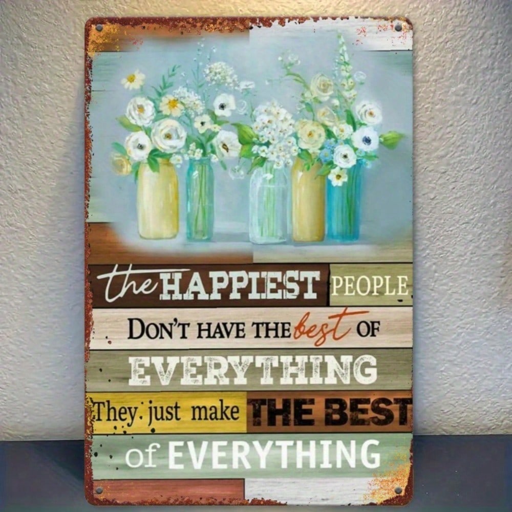 Metal Wall Art Poster, Inspirational Rectangular Sign The Happiest People Don t Have Everything, Motivational Decor for Living Room
Metal Wall Art Poster, Inspirational Rectangular Sign The Happiest People Don t Have Everything, Motivational Decor for Living Room