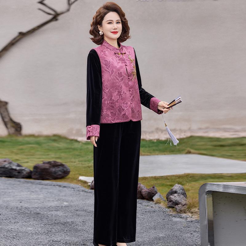 Qiaoya Ying Spring & Autumn Embroidered Sequin Vest 3-Piece Velvet Suit for Middle-Aged and Elderly Women XL for 90-105 jin розовый/фиолетовый
Qiaoya Ying Spring & Autumn Embroidered Sequin Vest 3-Piece Velvet Suit for Middle-Aged and Elderly Women XL for 90-105 jin розовый/фиолетовый