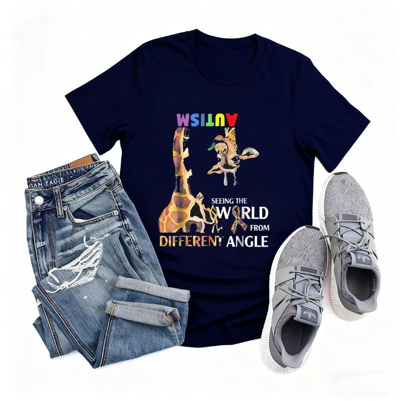 Giraffe Autism Seeing The World From Different Angle Tshirt TShirt Autism Awareness Shirt Mothers Day Fathers Day Tees 4XL
Giraffe Autism Seeing The World From Different Angle Tshirt TShirt Autism Awareness Shirt Mothers Day Fathers Day Tees 4XL