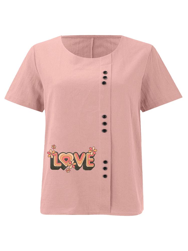 Women s Fashion Love Letters Print Casual Cotton Linen Short Sleeve Round Neck T-shirt Shirt Leisure Loose Summer Blouse Tops S розовый
Women s Fashion Love Letters Print Casual Cotton Linen Short Sleeve Round Neck T-shirt Shirt Leisure Loose Summer Blouse Tops S розовый