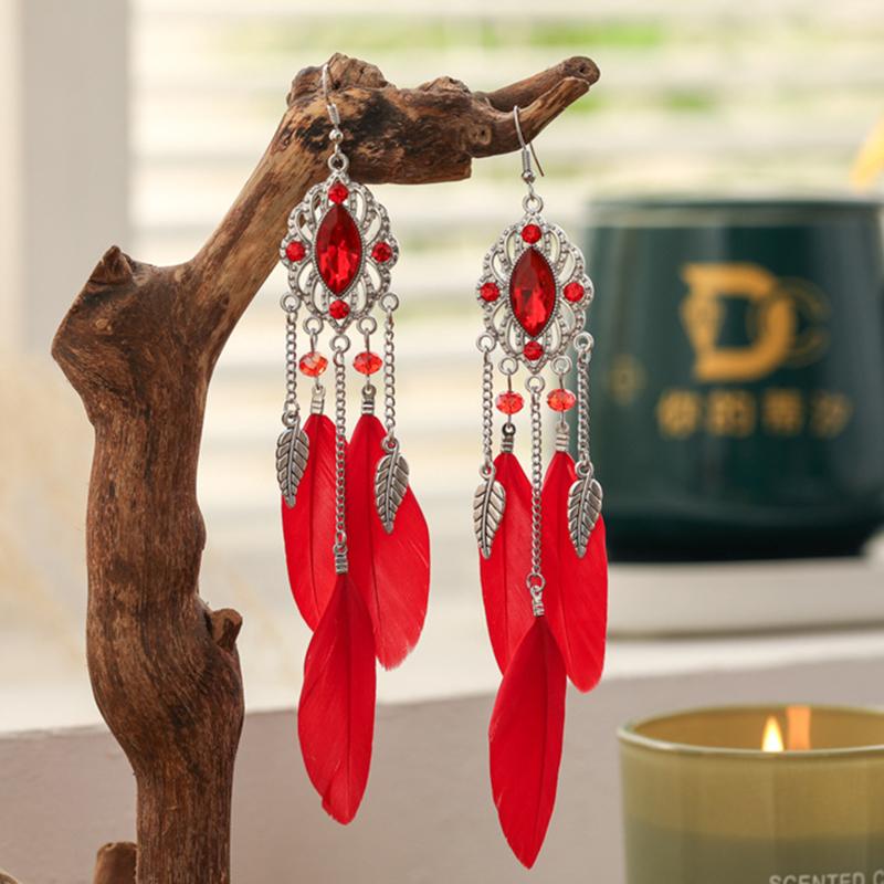 Fashion Temperament Bohemian Feather Earrings for Women Long Crystal Leaf Vintage Earring Female Wedding Party Jewelry красный
Fashion Temperament Bohemian Feather Earrings for Women Long Crystal Leaf Vintage Earring Female Wedding Party Jewelry красный