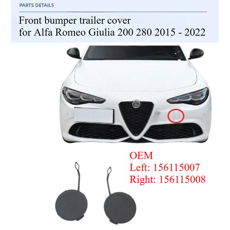 Car Front Bumper Tow Hook Cover For Alfa Romeo Giulia 2017 2018 2018 OEM 156115007 156115008 1PCS Right
Car Front Bumper Tow Hook Cover For Alfa Romeo Giulia 2017 2018 2018 OEM 156115007 156115008 1PCS Right