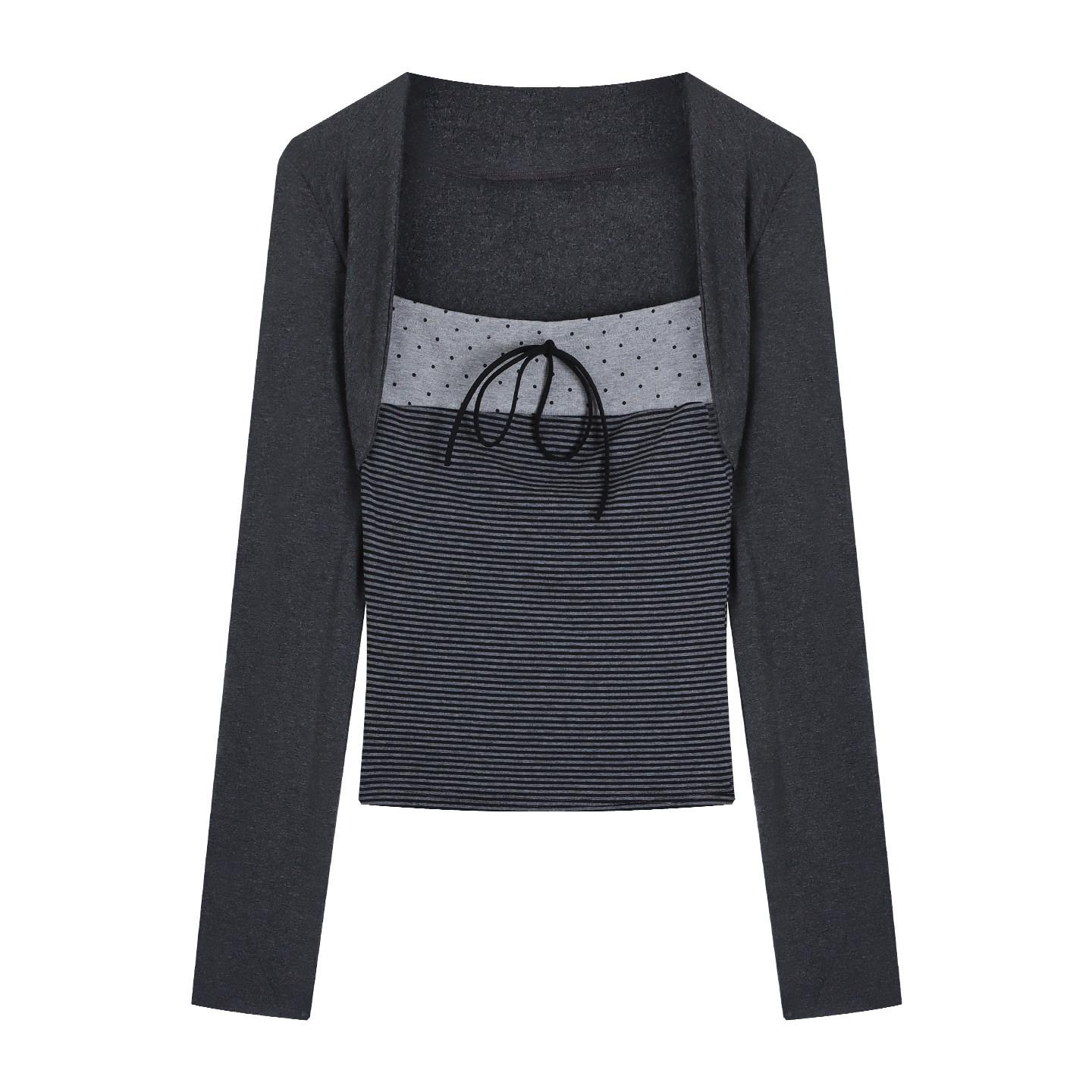 Korean Style Striped Spliced Two-Piece: Women s Winter Cotton T-Shirt & Black Woollen Midi Skirt Set M
Korean Style Striped Spliced Two-Piece: Women s Winter Cotton T-Shirt & Black Woollen Midi Skirt Set M