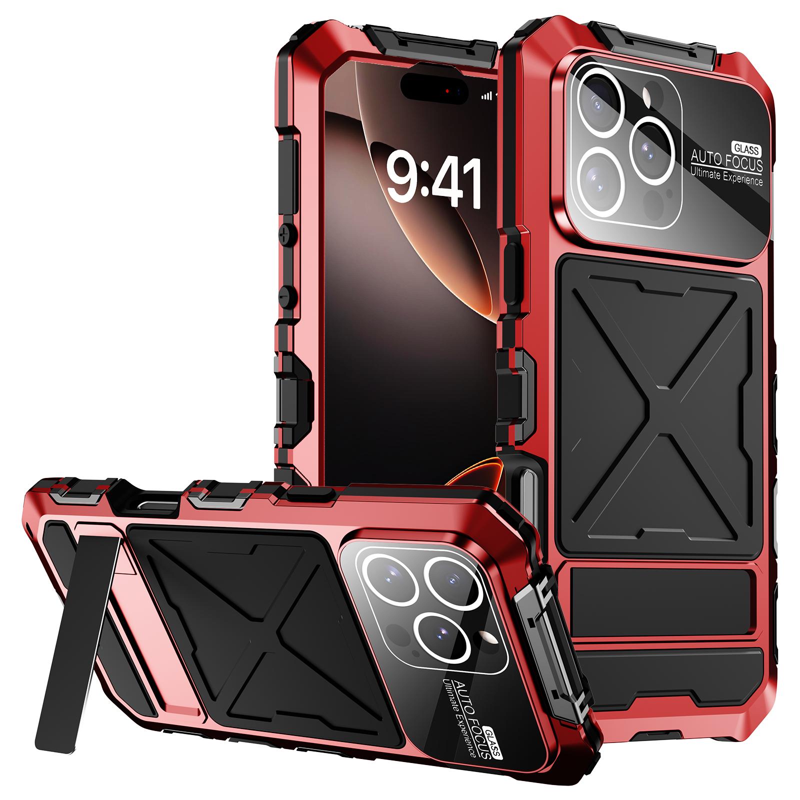 R-JUST RJ09-1 For iPhone 16 Pro Case Silicone+Aluminium Alloy Phone Cover with Screen Film Red
R-JUST RJ09-1 For iPhone 16 Pro Case Silicone+Aluminium Alloy Phone Cover with Screen Film Red