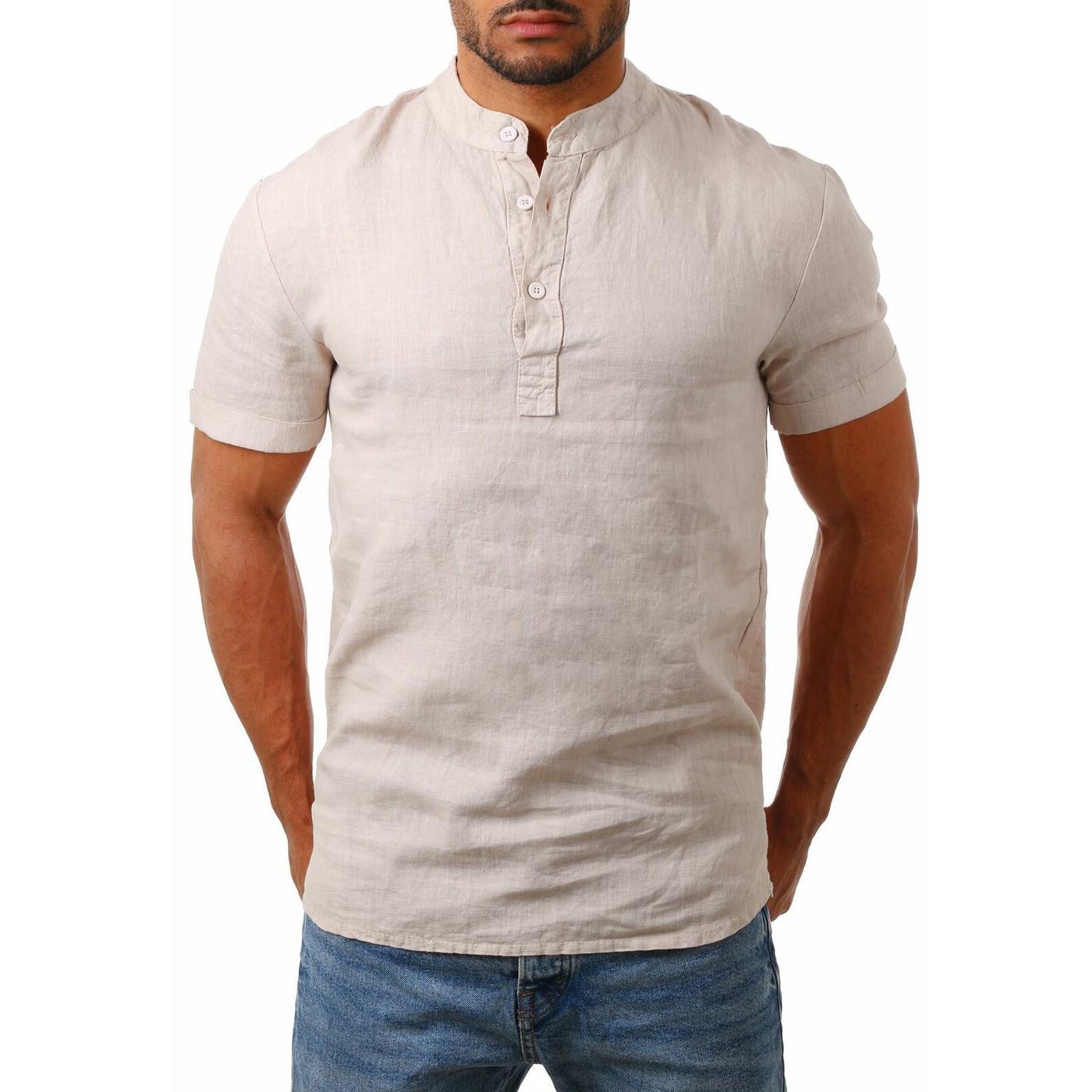 Мужские дышащие тонкие однотонные льняные рубашки с короткими рукавами, мужская повседневная деловая блузка M хаки
Мужские дышащие тонкие однотонные льняные рубашки с короткими рукавами, мужская повседневная деловая блузка M хаки