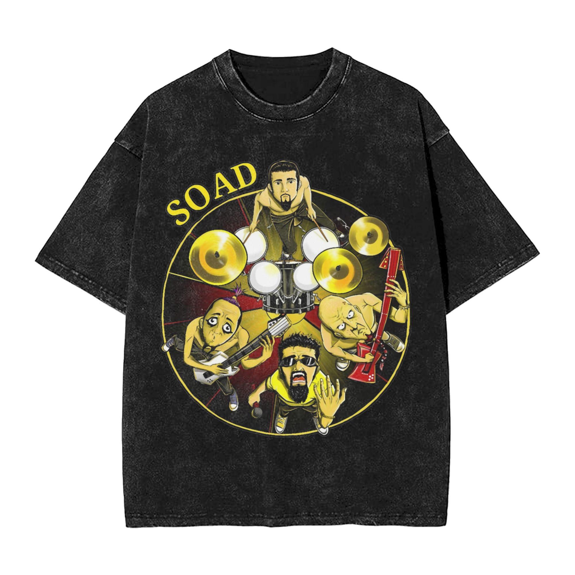 Rock Washed T Shirts Streetwear Hip Hop TShirt SYSTEM OF A DOWN SOAD Tee Shirt for Unisex Women Cotton Harajuku Printed S
Rock Washed T Shirts Streetwear Hip Hop TShirt SYSTEM OF A DOWN SOAD Tee Shirt for Unisex Women Cotton Harajuku Printed S