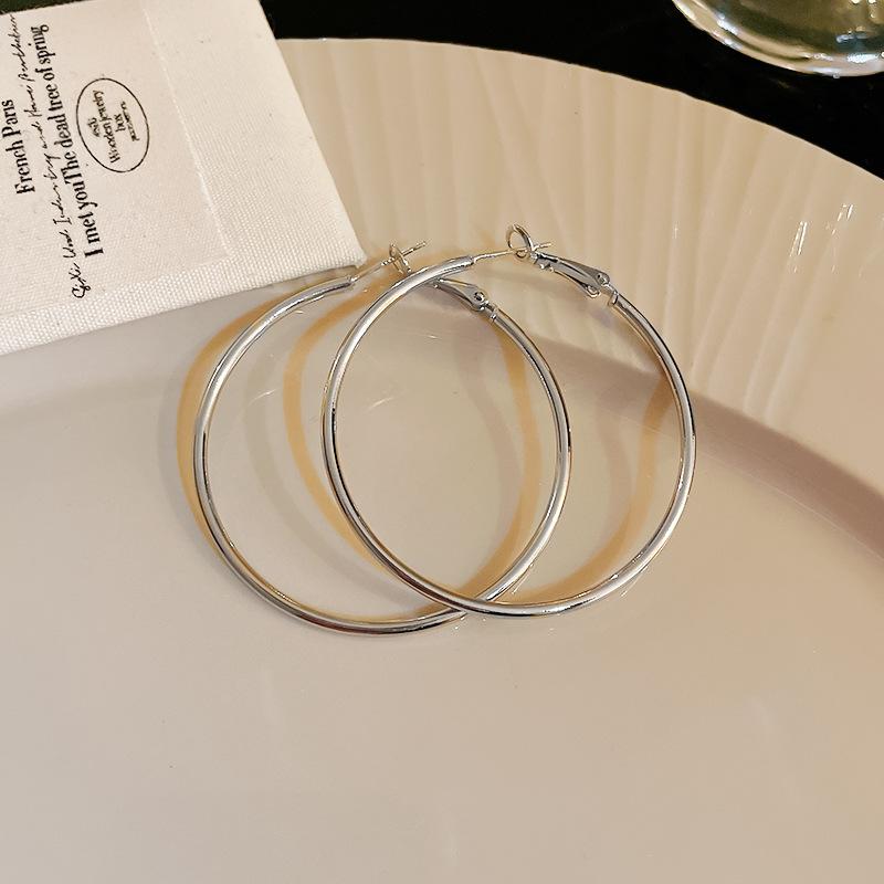 Silver needle metal round plain ring earrings exaggerated and simple temperament earrings niche versatile high-end earrings women
Silver needle metal round plain ring earrings exaggerated and simple temperament earrings niche versatile high-end earrings women