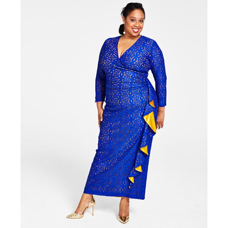 Lace Nine-Quarter Sleeve V-neck Long Slim fit Wrap Dress Dress
Lace Nine-Quarter Sleeve V-neck Long Slim fit Wrap Dress Dress