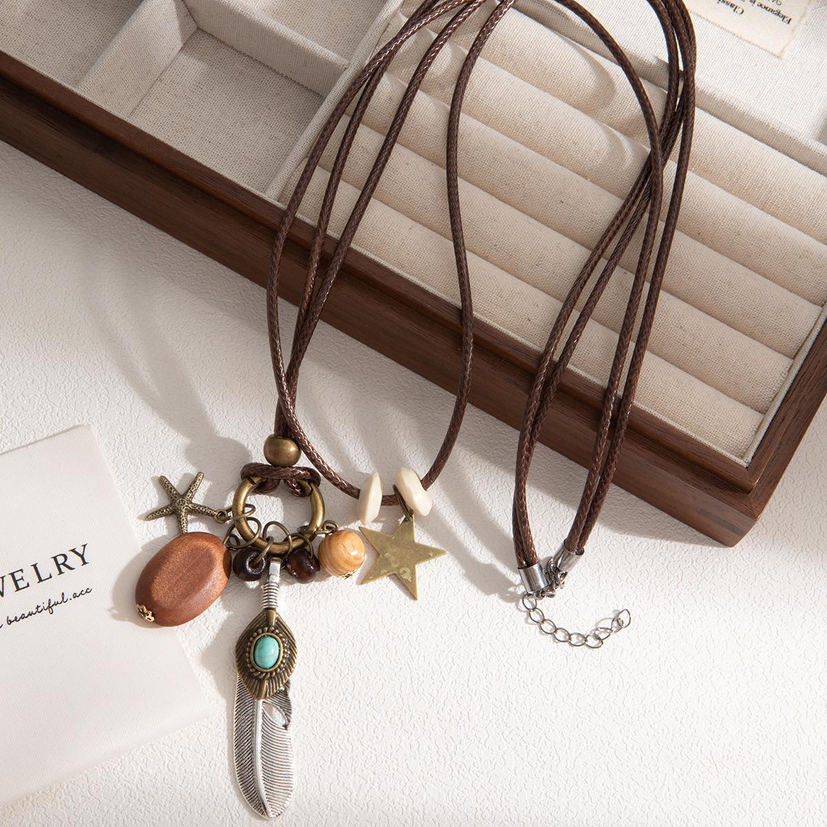 Зен Етнічний Стиль Довге Намисто з Зіркою, Бісером та Пір ям, Ретро Богемний Багатошаровий Ланцюжок для Светра Жіночий
Зен Етнічний Стиль Довге Намисто з Зіркою, Бісером та Пір ям, Ретро Богемний Багатошаровий Ланцюжок для Светра Жіночий