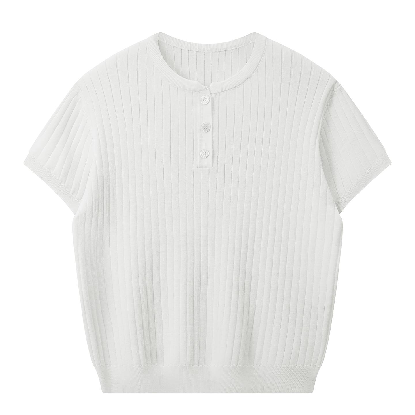 Casual Knitted Half-sleeved Round Neck Solid Color Versatile Bottoming Shirt Short T M білий
Casual Knitted Half-sleeved Round Neck Solid Color Versatile Bottoming Shirt Short T M білий