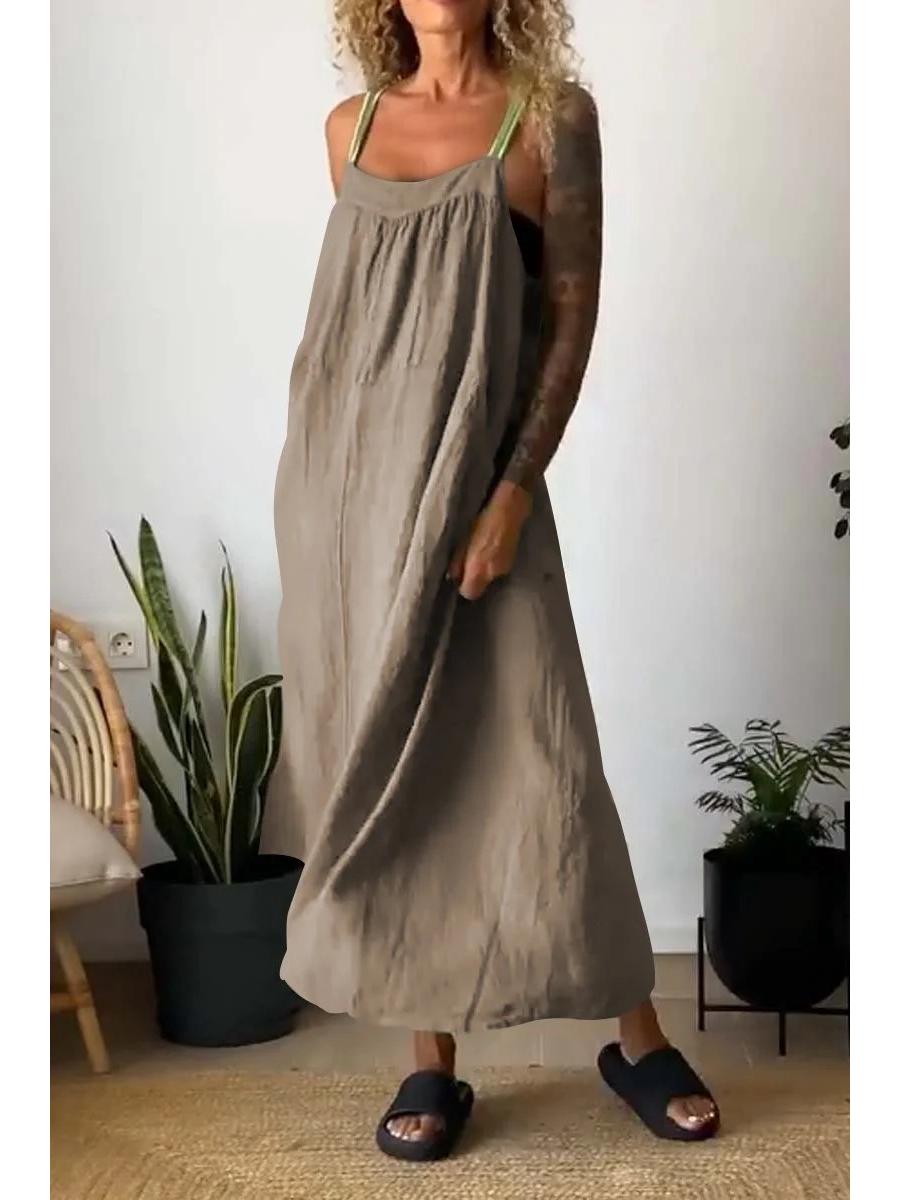 2026 Summer Casual Cotton Linen Strap Dress M хакі
2026 Summer Casual Cotton Linen Strap Dress M хакі