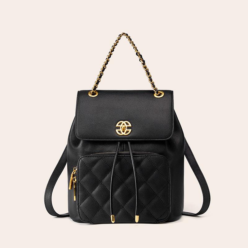 Chain Backpack Texture Commuter Travel Small Backpack New Schoolbag Leather Small Bag чорний
Chain Backpack Texture Commuter Travel Small Backpack New Schoolbag Leather Small Bag чорний
