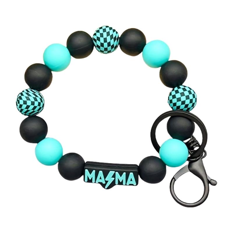 Beaded Mom Keychain Bracelet Checkerboard Print Silicone Wristband Hands Free Key Holder Decoration Gift синій
Beaded Mom Keychain Bracelet Checkerboard Print Silicone Wristband Hands Free Key Holder Decoration Gift синій