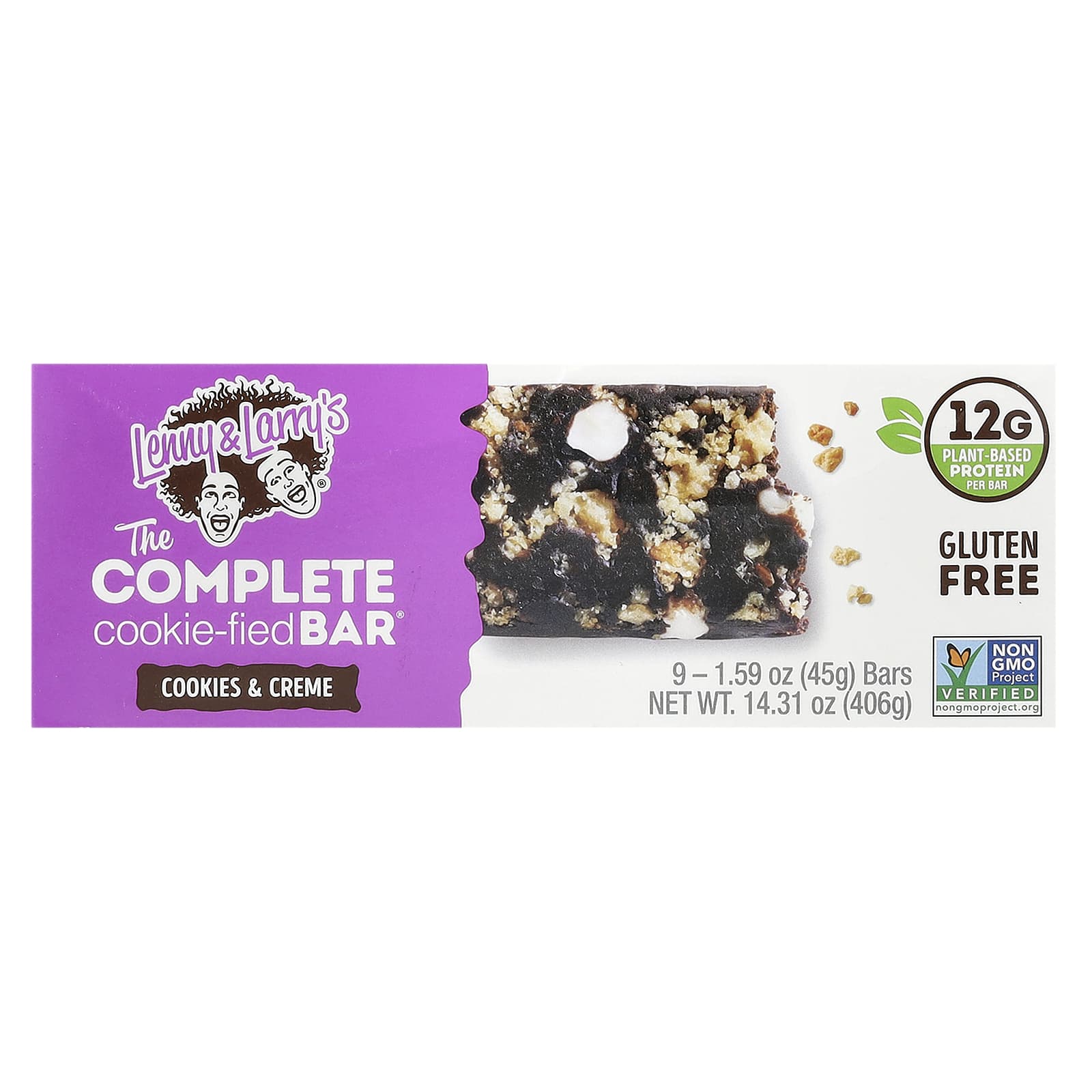 Lenny & Larry S, The Complete Cookie-Fied Bar®, Cookies & Cream, 9 Bars, 45G (1.59Oz) Each
Lenny & Larry S, The Complete Cookie-Fied Bar®, Cookies & Cream, 9 Bars, 45G (1.59Oz) Each