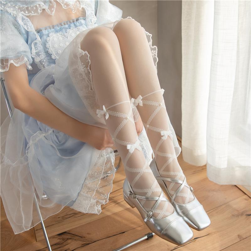 Sweet Lolita-style lace-up bow tights jk Girl s lace sheer stockings, light and sheer, with a pure and alluring look Average Size
Sweet Lolita-style lace-up bow tights jk Girl s lace sheer stockings, light and sheer, with a pure and alluring look Average Size