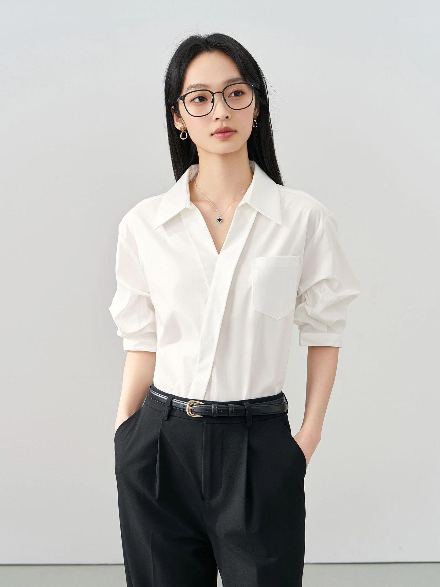 Women s Summer White V-Neck Casual Loose French Top - Professional Interview Shirt XL for 125-140 lbs
Women s Summer White V-Neck Casual Loose French Top - Professional Interview Shirt XL for 125-140 lbs