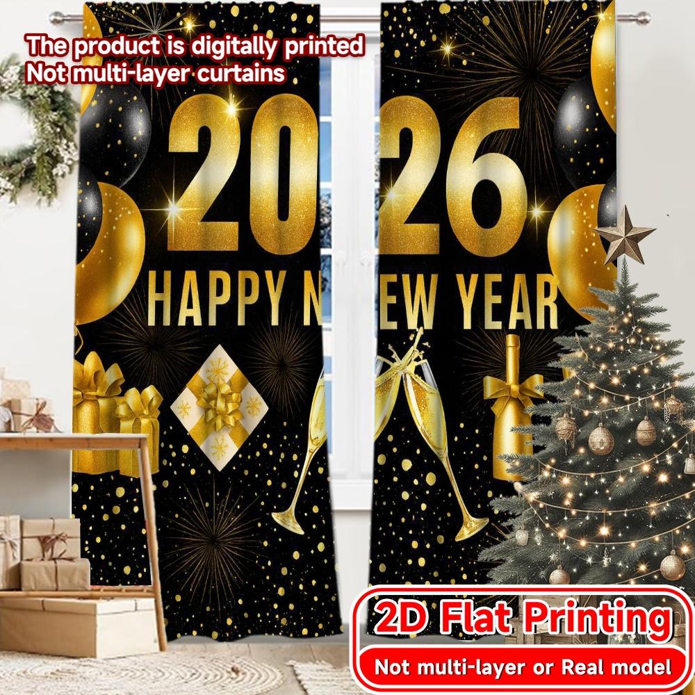 Set Of 2 Flat Printing Golden Celebration Popular Curtains Durable Polyester Outdoor Decorations Ldeal Minimalist Made W100*H70(CM)-Rod Pocket&2PCS
Set Of 2 Flat Printing Golden Celebration Popular Curtains Durable Polyester Outdoor Decorations Ldeal Minimalist Made W100*H70(CM)-Rod Pocket&2PCS