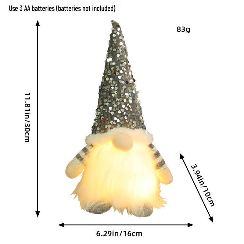 Rudolph Luminous Sequin Christmas Ornament: Faceless Doll with Lights
Rudolph Luminous Sequin Christmas Ornament: Faceless Doll with Lights