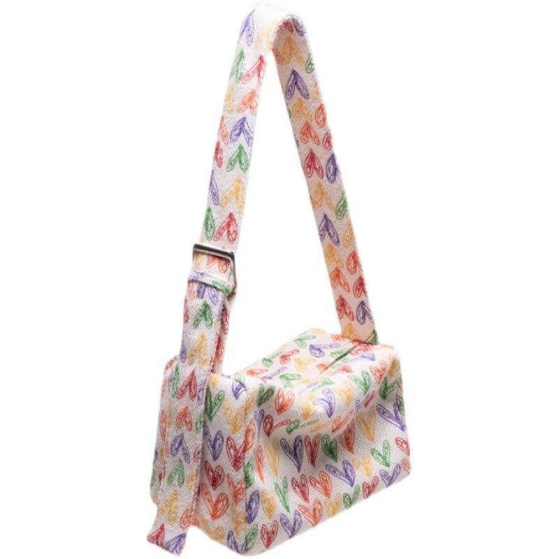 Autumn and winter rainbow love square bag cute colorful printed plush shoulder bag casual oblique span bag 25*17*13
Autumn and winter rainbow love square bag cute colorful printed plush shoulder bag casual oblique span bag 25*17*13