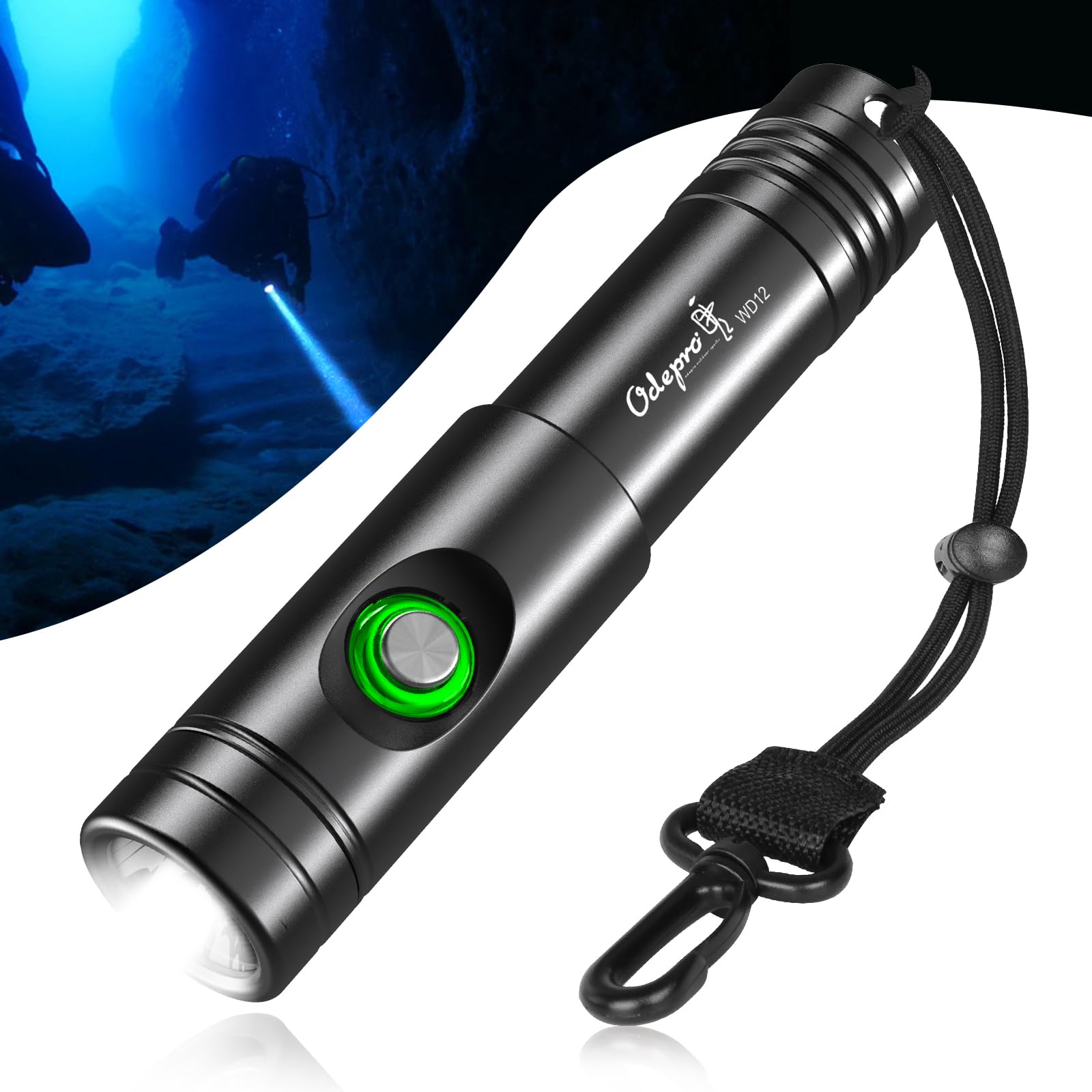 Odepro WD12 IPX8 Max 1050 Lumens Diving Light Underwater Light Professional Ultra Bright Underwater Flashlight IP68 Waterproof 100m Underwater Use
Odepro WD12 IPX8 Max 1050 Lumens Diving Light Underwater Light Professional Ultra Bright Underwater Flashlight IP68 Waterproof 100m Underwater Use