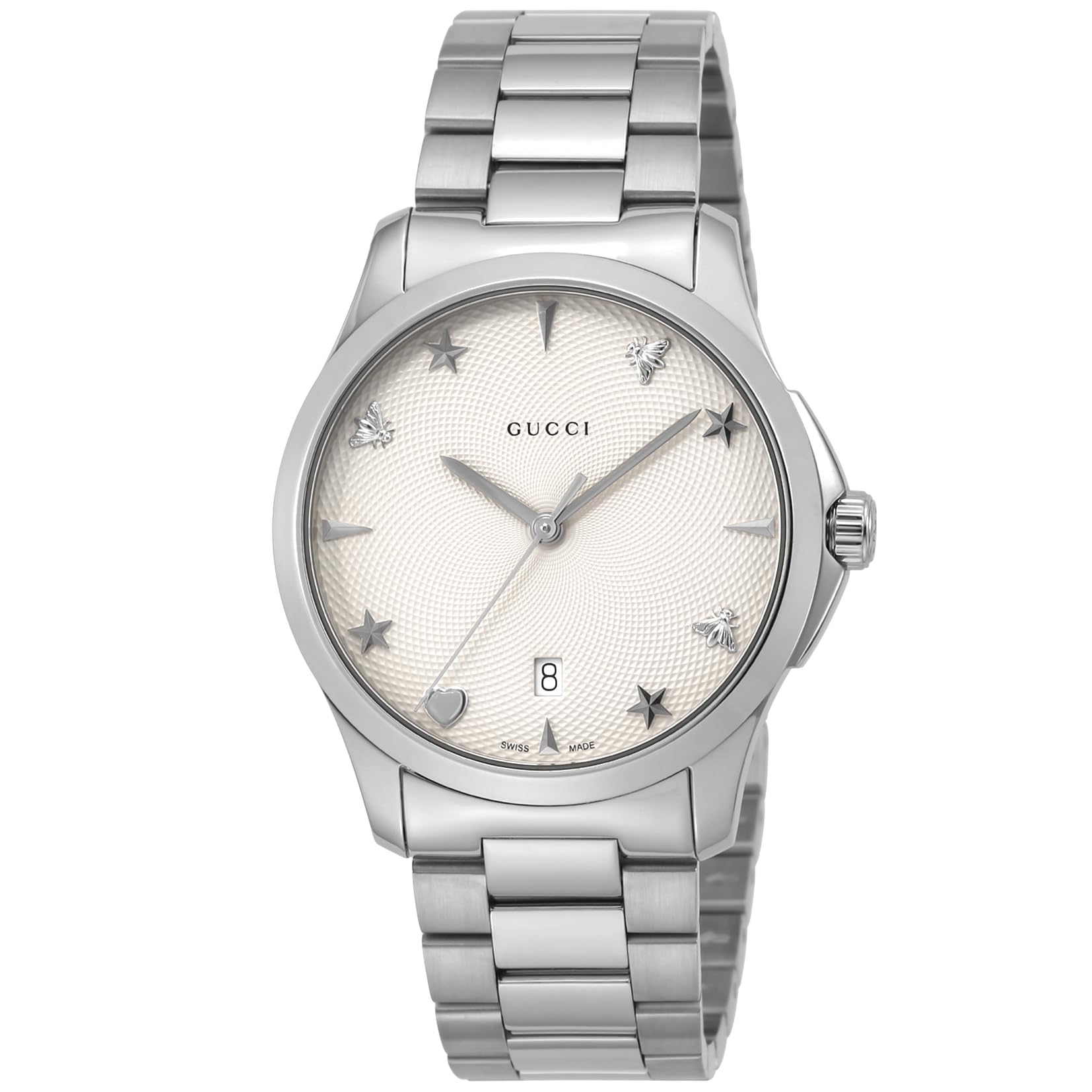 Gucci YA1264028 Silver Watch with White Stainless Sapphire and Quartz Swiss Made G-TIMELESS Women s Dial, Steel, Crystal, Movement, 38mm,
Gucci YA1264028 Silver Watch with White Stainless Sapphire and Quartz Swiss Made G-TIMELESS Women s Dial, Steel, Crystal, Movement, 38mm,