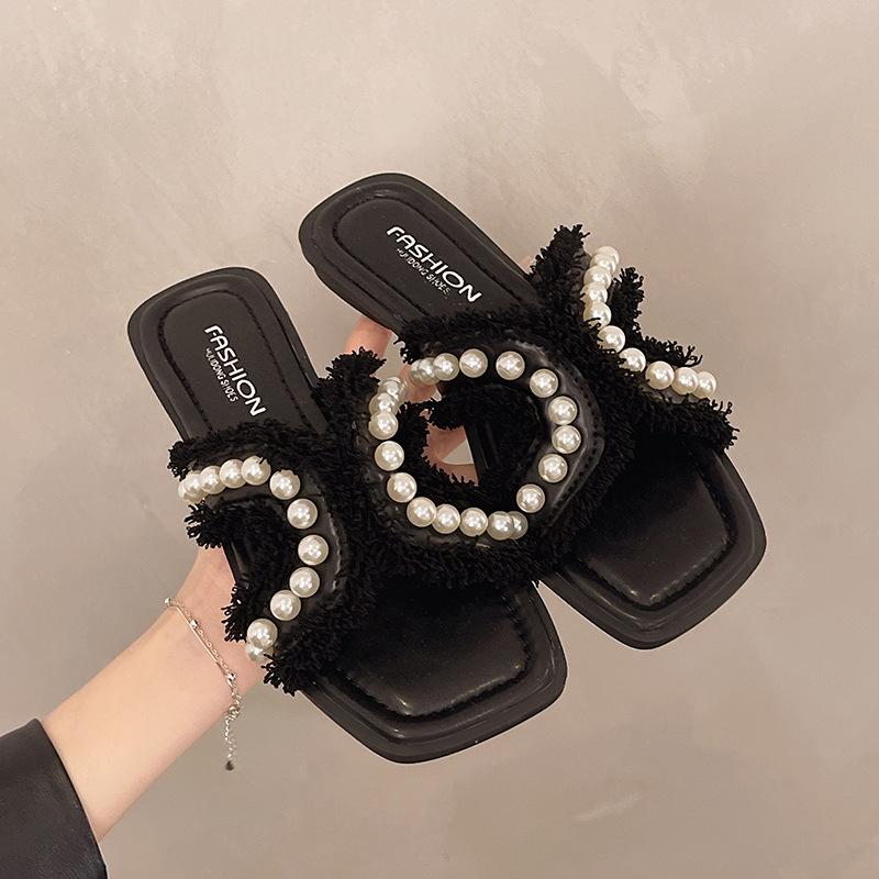 Flat-bottomed slippers women wear spring soft-bottomed fairy versatile pearl beach sandals summer new models 35
Flat-bottomed slippers women wear spring soft-bottomed fairy versatile pearl beach sandals summer new models 35