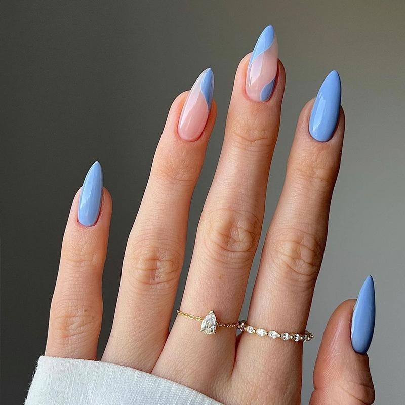 Blue Striped Minimalist Press-On Nails - 24-Piece Set of Short, Removable False Nail Tips Glue-on Style
Blue Striped Minimalist Press-On Nails - 24-Piece Set of Short, Removable False Nail Tips Glue-on Style