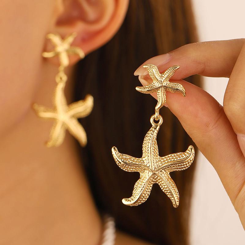 New Exaggerated Boho Large Metal Starfish Stud Earrings for Women Ladies Trendy Summer Gold Color Earrings Fashion Zircon
New Exaggerated Boho Large Metal Starfish Stud Earrings for Women Ladies Trendy Summer Gold Color Earrings Fashion Zircon