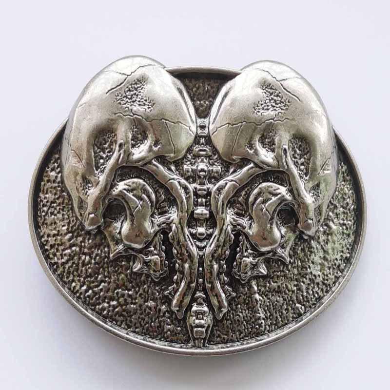 Double Oni Head Zinc Alloy Belt Buckle - European & American Decorative Waistband Accessory
Double Oni Head Zinc Alloy Belt Buckle - European & American Decorative Waistband Accessory