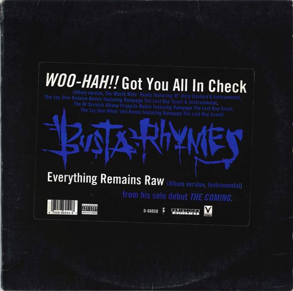 12inch Record BUSTA RHYMES WooHah Got You All In Check 066050 Elektra 1996 US Rap HipHopRB Used
12inch Record BUSTA RHYMES WooHah Got You All In Check 066050 Elektra 1996 US Rap HipHopRB Used