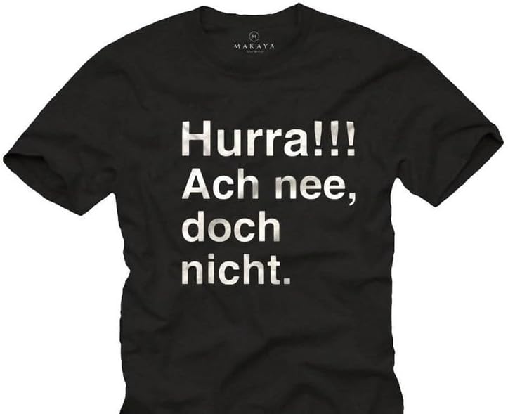 Men s Funny German Slogan Hurra ACH nee, doch Nicht Black Tee 5XL різнокольоровий
Men s Funny German Slogan Hurra ACH nee, doch Nicht Black Tee 5XL різнокольоровий