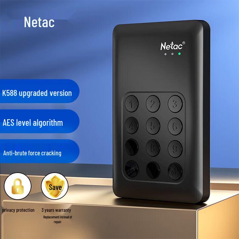 Netac K588 1TB USB3.0 Encrypted Portable Hard Drive
Netac K588 1TB USB3.0 Encrypted Portable Hard Drive
