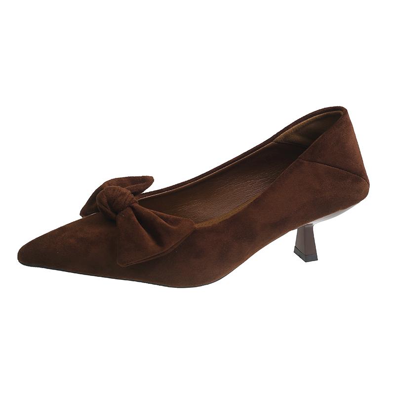 Suede Vintage Bow Pointed Toe High Heels New Shallow Mouth Temperament Non-Slip Sneakers 40 коричневий
Suede Vintage Bow Pointed Toe High Heels New Shallow Mouth Temperament Non-Slip Sneakers 40 коричневий
