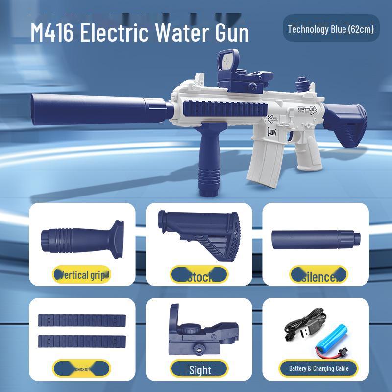M416 Полностью автоматический электрический водяной пистолет игрушка: Высокое давление, водяной распылитель Glock M416 синий
M416 Полностью автоматический электрический водяной пистолет игрушка: Высокое давление, водяной распылитель Glock M416 синий