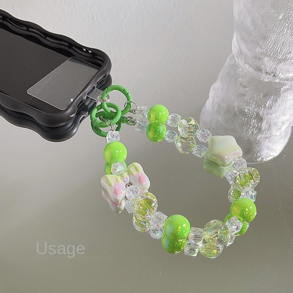 Charm Green Acrylic Beaded Phone Chain Phone Chain Green Heart Phone String Anti Lost 4 
Charm Green Acrylic Beaded Phone Chain Phone Chain Green Heart Phone String Anti Lost 4