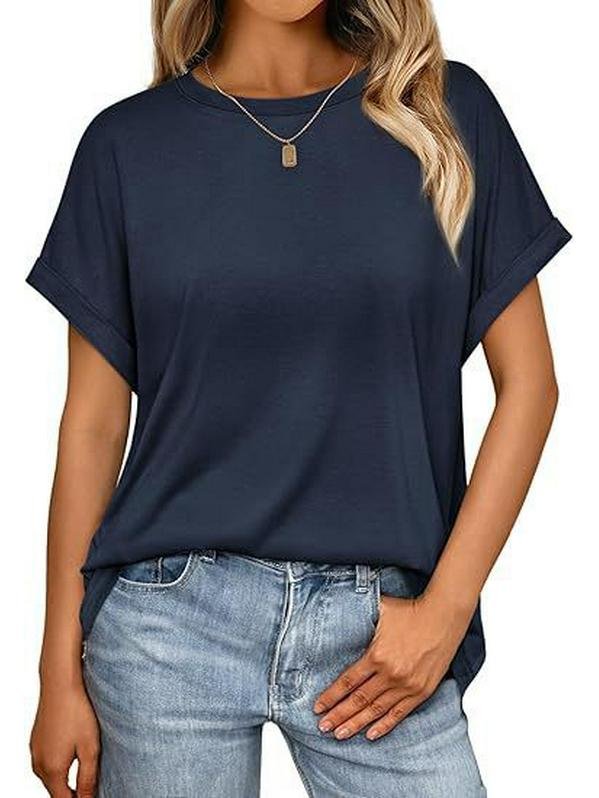 2026 Summer Women s Solid Color Loose Round Neck Short Sleeve T-shirt 5XL темно-синього кольору
2026 Summer Women s Solid Color Loose Round Neck Short Sleeve T-shirt 5XL темно-синього кольору