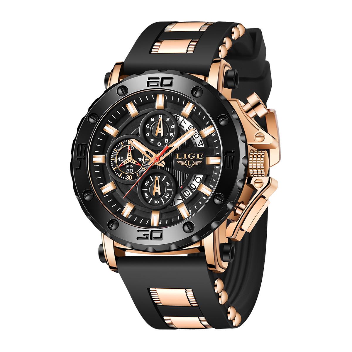 LIGE Men s Multifunctional Quartz Watch: Trendy, Waterproof, with Calendar чорний/Яскраво-рожевий
LIGE Men s Multifunctional Quartz Watch: Trendy, Waterproof, with Calendar чорний/Яскраво-рожевий