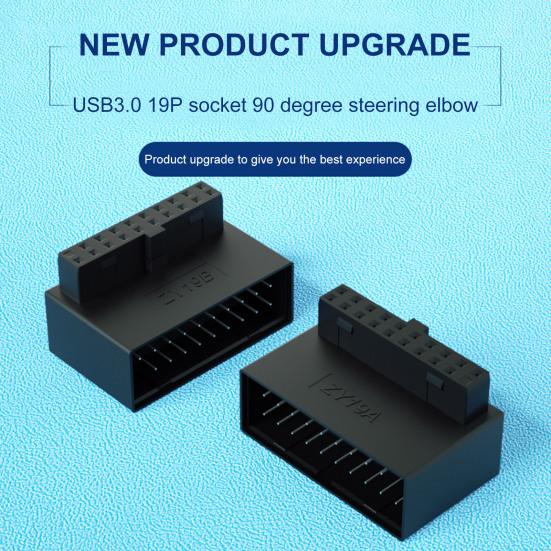 Адаптер разъема USB3.0, 19/20-контактный высокоскоростной адаптер для передачи данных, преобразователь 90 градусов для настольных материнских плат B
Адаптер разъема USB3.0, 19/20-контактный высокоскоростной адаптер для передачи данных, преобразователь 90 градусов для настольных материнских плат B