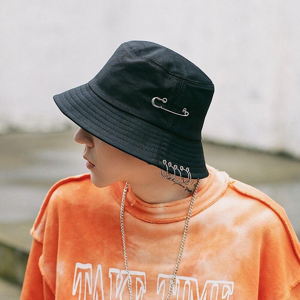 Brim Hip Hop Summer Bucket Hat Korean Fisherman Cap Women Bucket Hat Sun Protection Cap Brooch Pin
Brim Hip Hop Summer Bucket Hat Korean Fisherman Cap Women Bucket Hat Sun Protection Cap Brooch Pin